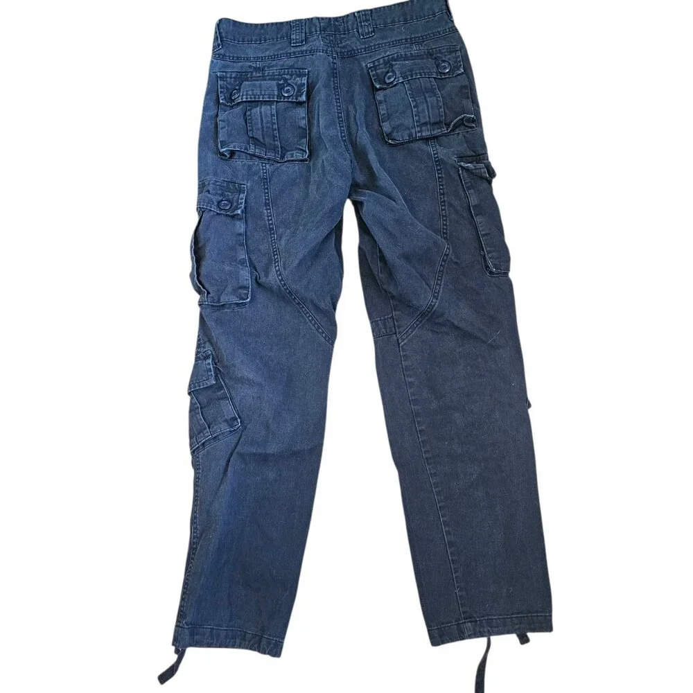 Mens Navy Blue Utility‎ Cargo Pants Tapered Leg Outdoor Gorpcore 32x30 Uniform